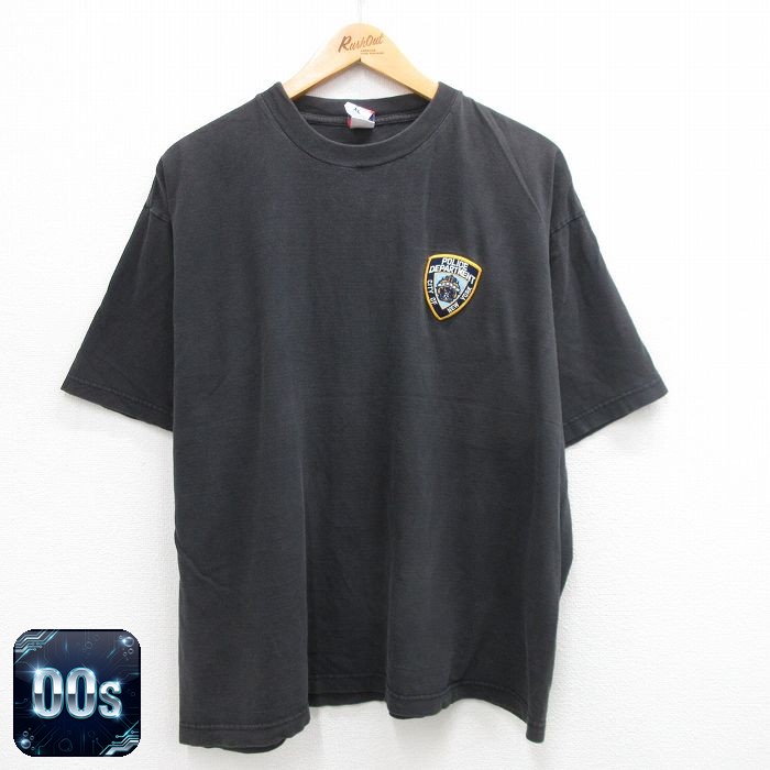 00s 半袖Tシャツ POLIC ニューヨーク ブラック XL | 古着