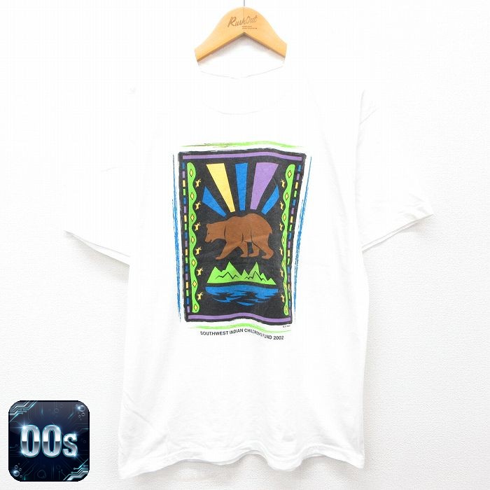 00s 半袖Tシャツ クマ ホワイト L | 古着