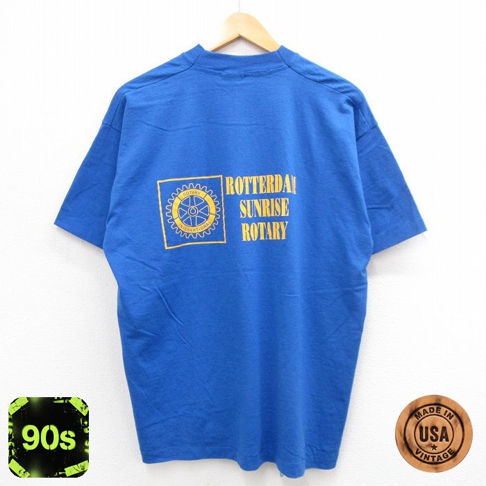 フルーツオブザルーム 90s 半袖Tシャツ ROTTERDAM ブルー XL | 古着