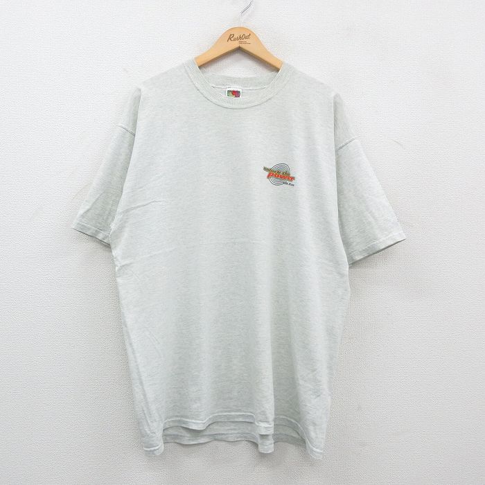 XL★古着 フルーツオブザルーム 半袖 ビンテージ Tシャツ メンズ 00年代 00s 3com Power 大きいサイズ クルーネック 薄グレー 霜降り 【spe】 24jul19 中古