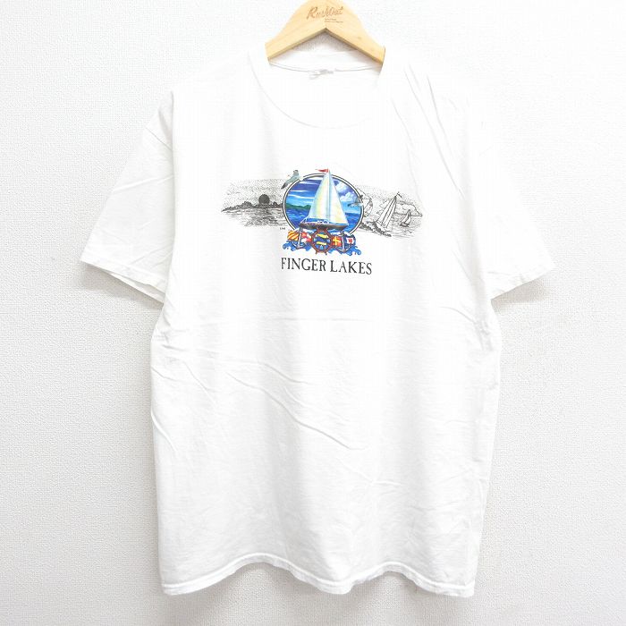 00s 半袖Tシャツ フィンガーレイク ホワイト XL | 古着