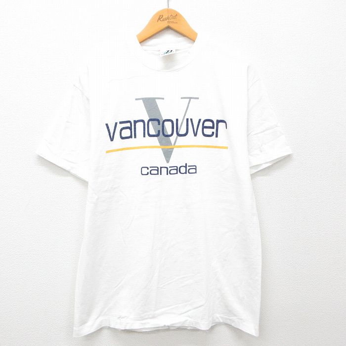 L★古着 半袖 ビンテージ Tシャツ メンズ 00年代 00s バンクーバー カナダ クルーネック 白 ホワイト 24jul20 中古