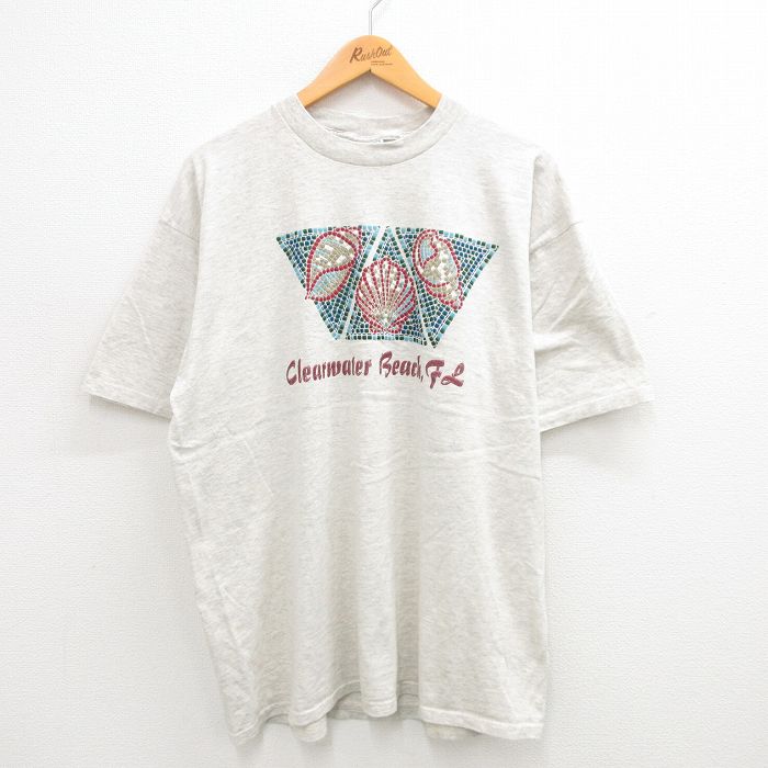00s 半袖Tシャツ 貝 グレー XL | 古着