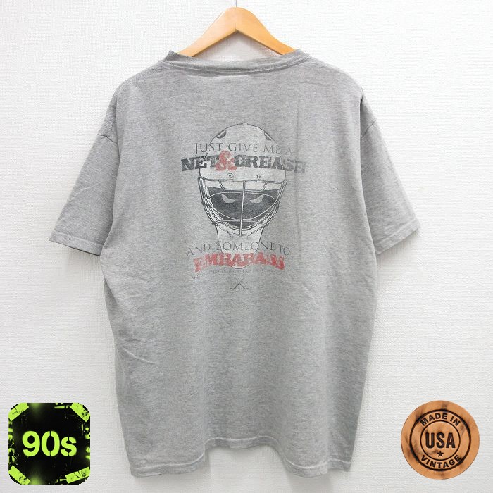 90s 半袖Tシャツ ヘルメット グレー XL | 古着