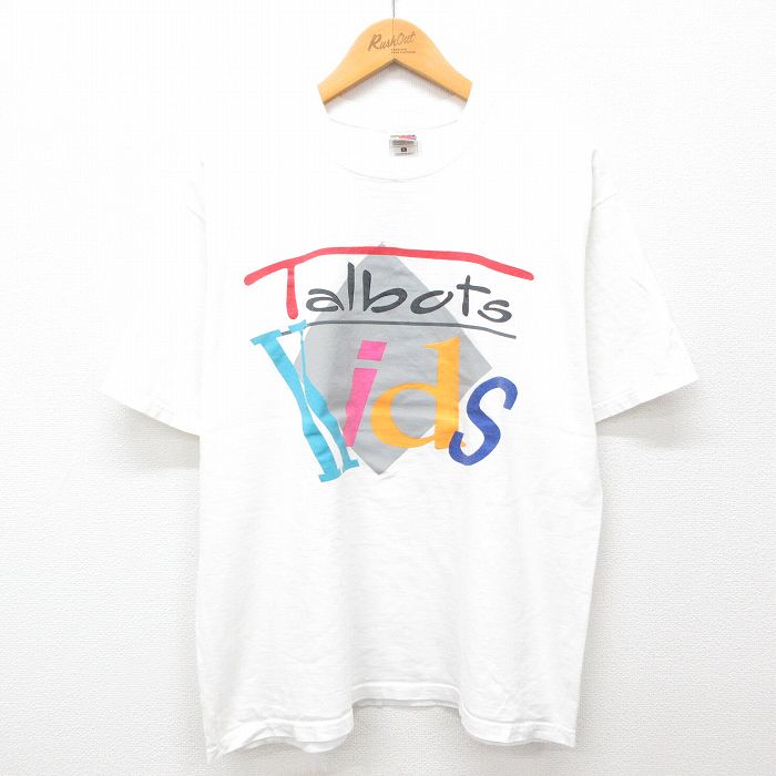 L★古着 フルーツオブザルーム 半袖 ビンテージ Tシャツ メンズ 00年代 00s タルボット Kids コットン クルーネック 白 ホワイト 【spe】 24jul23 中古