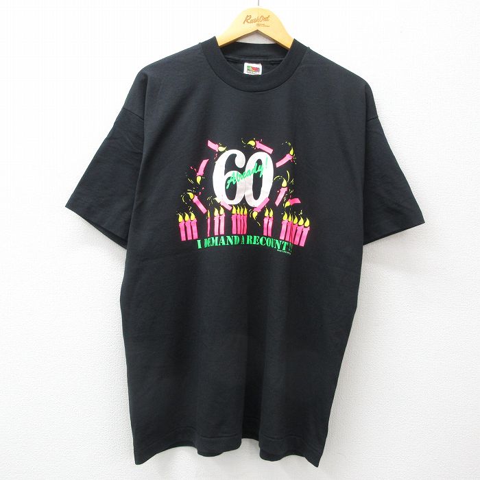 フルーツオブザルーム 90s 半袖Tシャツ ロウソク ブラック XL | 古着