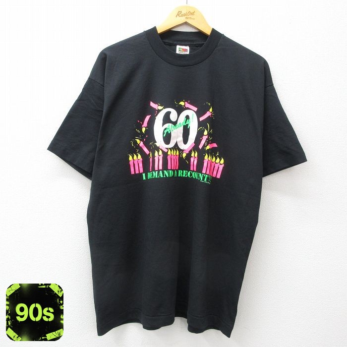 フルーツオブザルーム 90s 半袖Tシャツ ロウソク ブラック XL | 古着