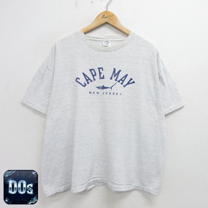 00s 半袖Tシャツ CAPE MAY サメ グレー XL | 古着