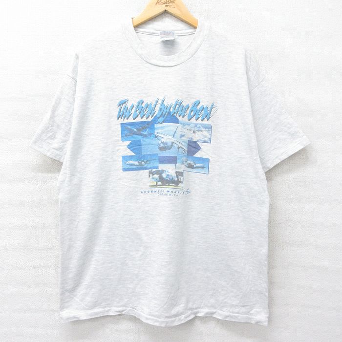 ヘインズ 90s 半袖Tシャツ 飛行機 グレー XL | 古着