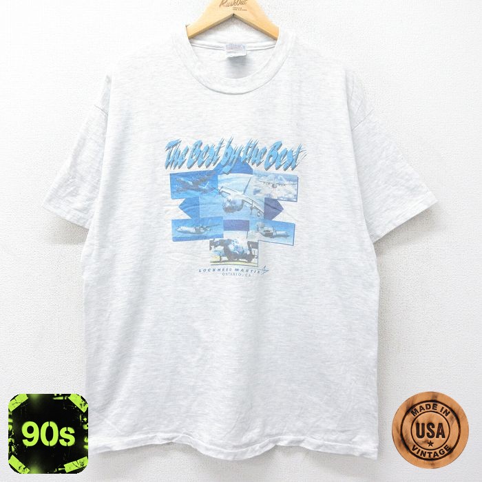 ヘインズ 90s 半袖Tシャツ 飛行機 グレー XL | 古着