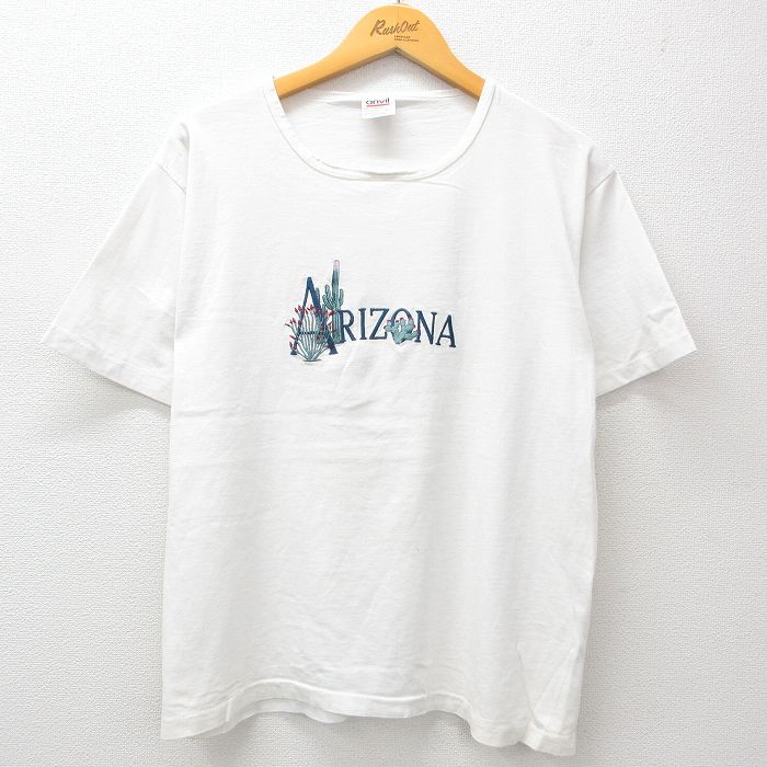 アリゾナ 90s 半袖Tシャツ サボテン刺繍 ホワイト L | 古着