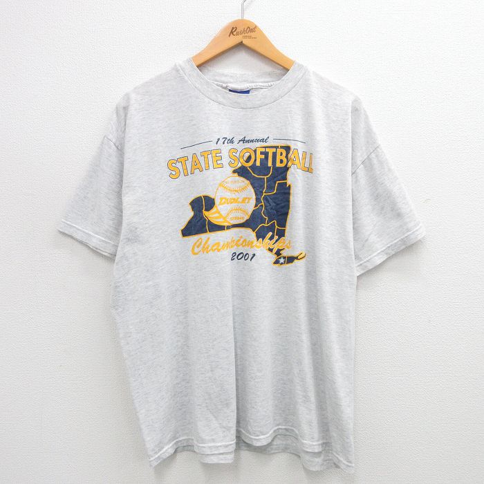 チャンピオン 00s 半袖Tシャツ ソフトボールチャンピオンシップ グレー XL | 古着