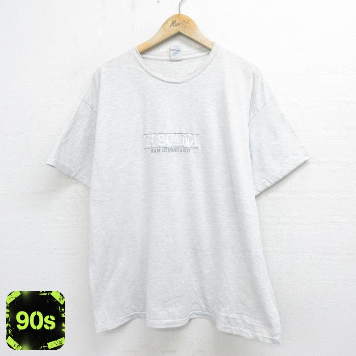 90s 半袖Tシャツ TOSCANA刺繍 グレー メンズXL相当 | 古着