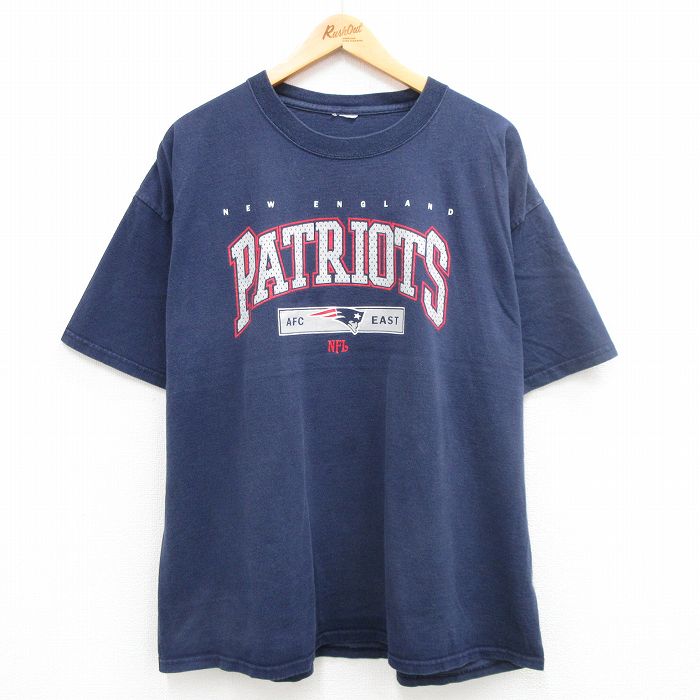 00s 半袖Tシャツ ニューイングランドペイトリオッツ ネイビー XL | 古着