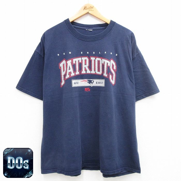 【50%OFF】00s 半袖Tシャツ ニューイングランドペイトリオッツ ネイビー XL | 古着