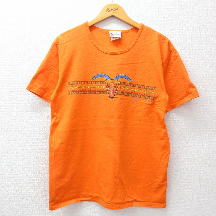 ディズニー 90s 半袖Tシャツ アニマルキングダム オレンジ L | 古着