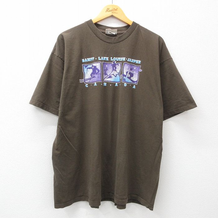 00s 半袖Tシャツ スキー ブラウン XL | 古着