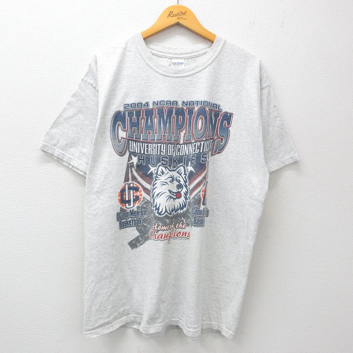 00s 半袖Tシャツ コネチカットハスキーズ グレー XL | 古着