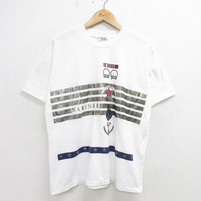 90s 半袖Tシャツ MARINER イカリ ホワイト XL | 古着