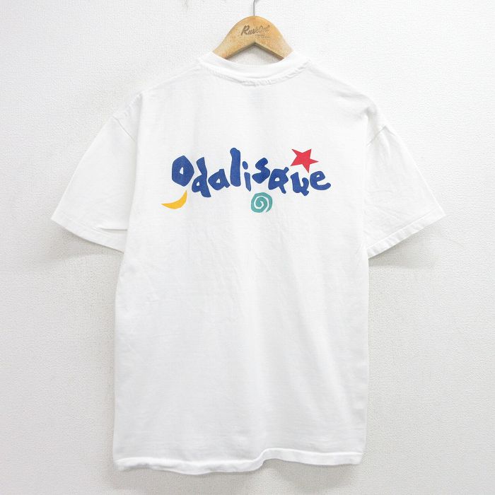 L★古着 ヘインズ Hanes 半袖 ビンテージ Tシャツ メンズ 00年代 00s Odalisque コットン クルーネック 白 ホワイト 24aug05 中古