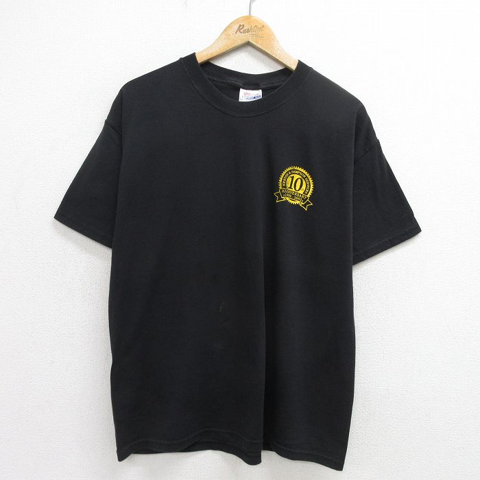 XL★古着 ヘインズ Hanes 半袖 ビンテージ Tシャツ メンズ 00年代 00s WESTON&SAMPSON SERVICES クルーネック 黒 ブラック 24aug05 中古