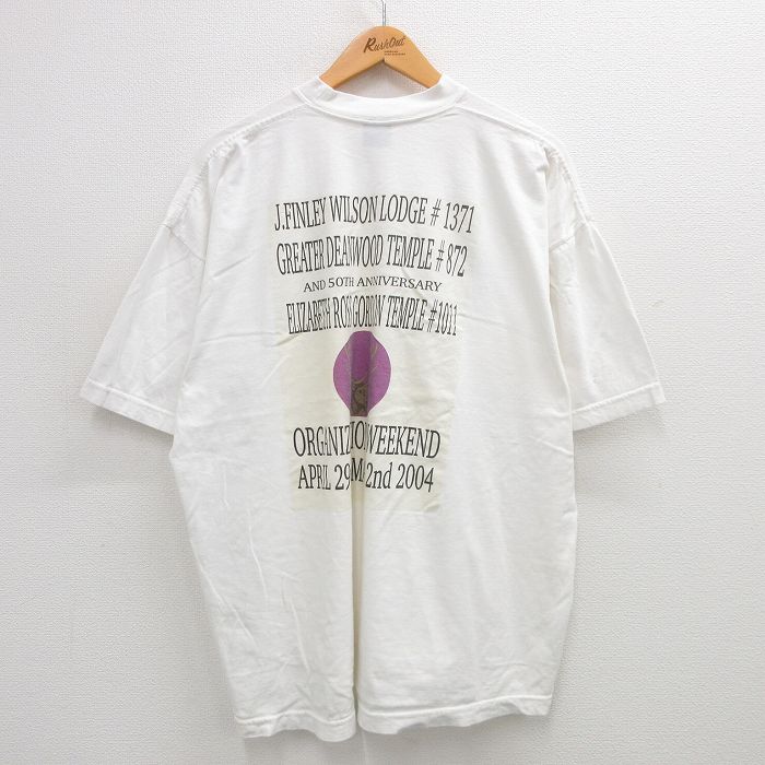 XL★古着 半袖 ビンテージ Tシャツ メンズ 00年代 00s ジーネッタ シカ 大きいサイズ コットン クルーネック 白 ホワイト 24aug06 中古