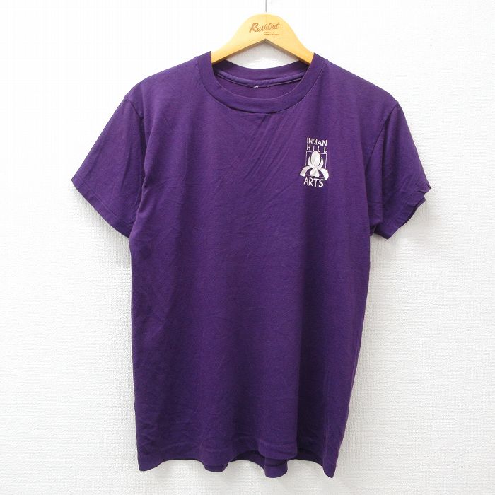 L★古着 半袖 ビンテージ Tシャツ メンズ 90年代 90s インディアンヒル クルーネック 紫 パープル 24aug06 中古