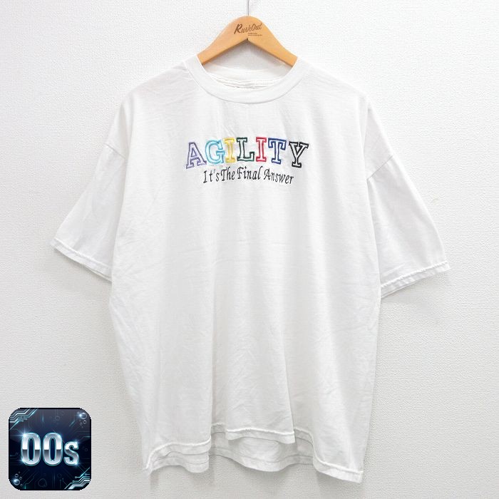 00s 半袖Tシャツ AGILITY刺繍 ホワイト XL | 古着