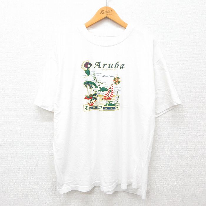 00s 半袖Tシャツ 地図 ホワイト XL | 古着