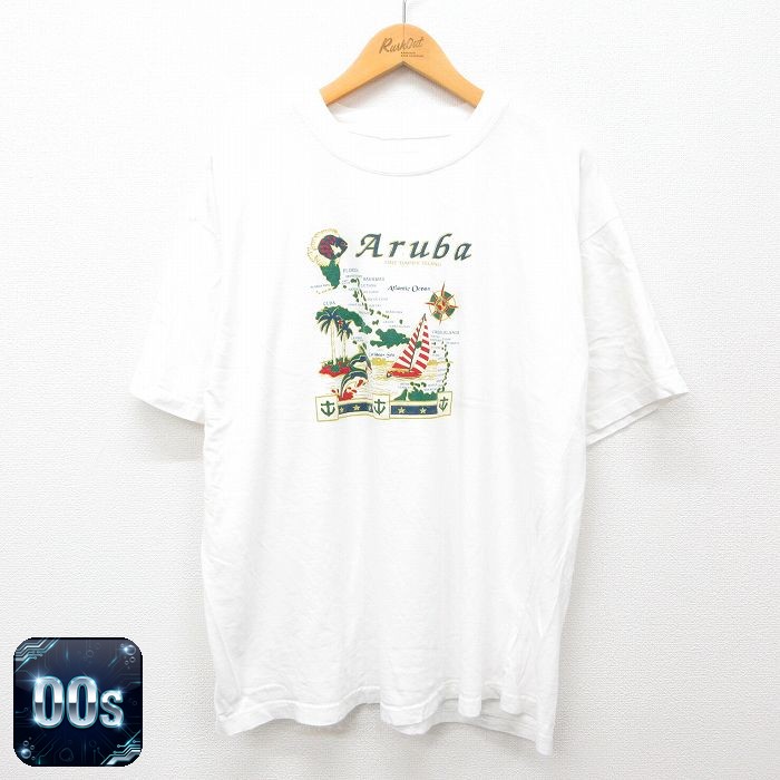 00s 半袖Tシャツ 地図 ホワイト XL | 古着