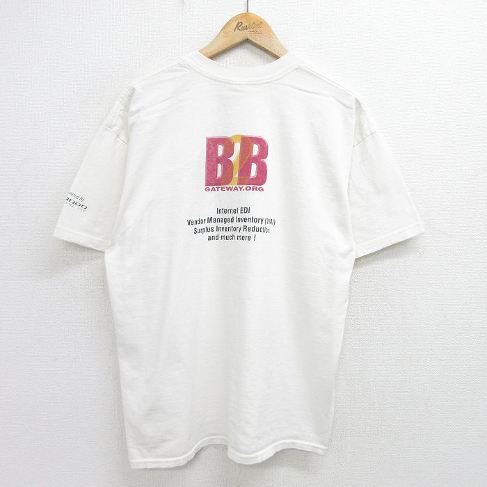XL★古着 半袖 ビンテージ Tシャツ メンズ 00年代 00s B2B GATEWAY コットン クルーネック 白 ホワイト 【spe】 24aug07 中古