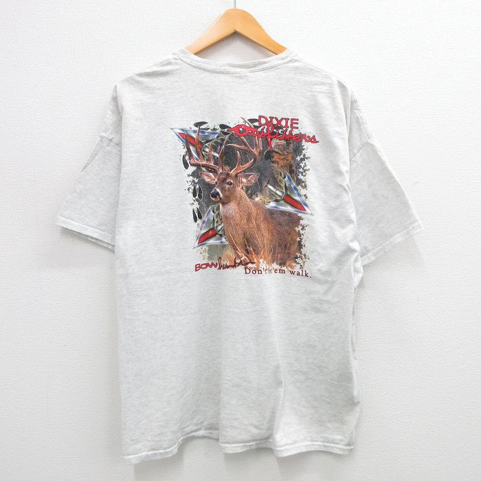 00s 半袖Tシャツ シカ グレー XL | 古着