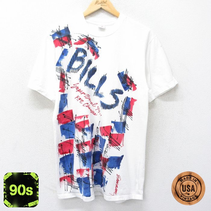 【50%OFF】ジャージーズ 90s 半袖Tシャツ バッファロービルズ ホワイト M | 古着