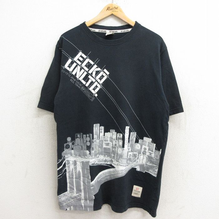 エコー 00s 半袖Tシャツ ビッグロゴ ブラック L | 古着