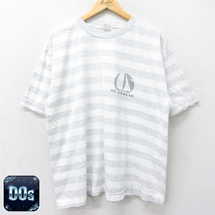 00s 半袖Tシャツ セントトーマス グレーボーダー XL | 古着