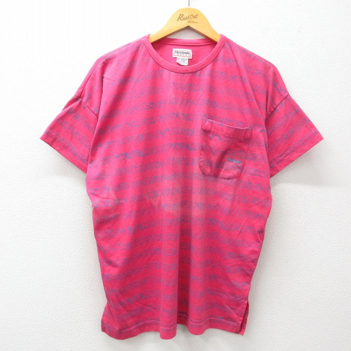 リーボック 00s 半袖Tシャツ ワンポイントロゴ ピンク XL | 古着