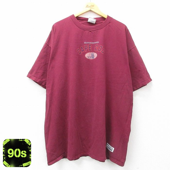 ディスカス 90s 半袖Tシャツ ケープコッド バーガンディ XL | 古着
