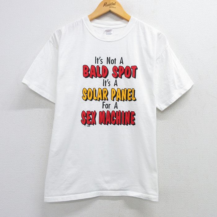L★古着 半袖 ビンテージ Tシャツ メンズ 90年代 90s BAD SPOT コットン クルーネック 白 ホワイト 25mar29 中古