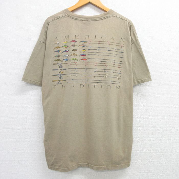 00s 半袖Tシャツ 釣り竿 ベージュ XL | 古着