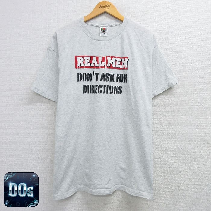 フルーツオブザルーム 00s 半袖Tシャツ REAL MEN グレー霜降り XL | 古着