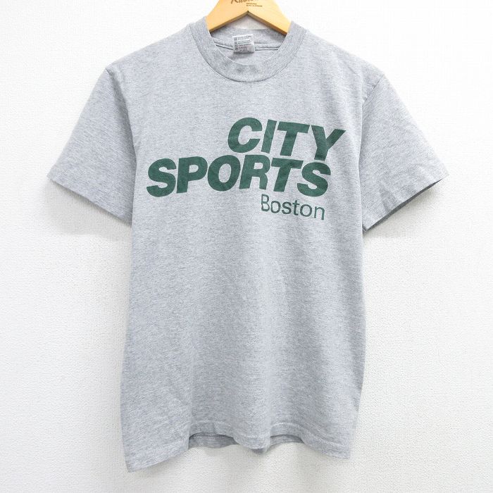 M★古着 半袖 ビンテージ Tシャツ メンズ 90年代 90s CITY クルーネック USA製 グレー 霜降り 25mar29 中古