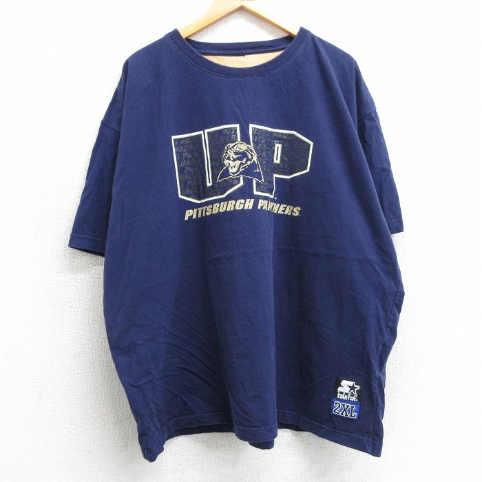 XL★古着 スターター STARTER 半袖 ビンテージ Tシャツ メンズ 00年代 00s ピッツバーグパンサーズ 大きいサイズ クルーネック 紺 ネイビー 25mar29 中古
