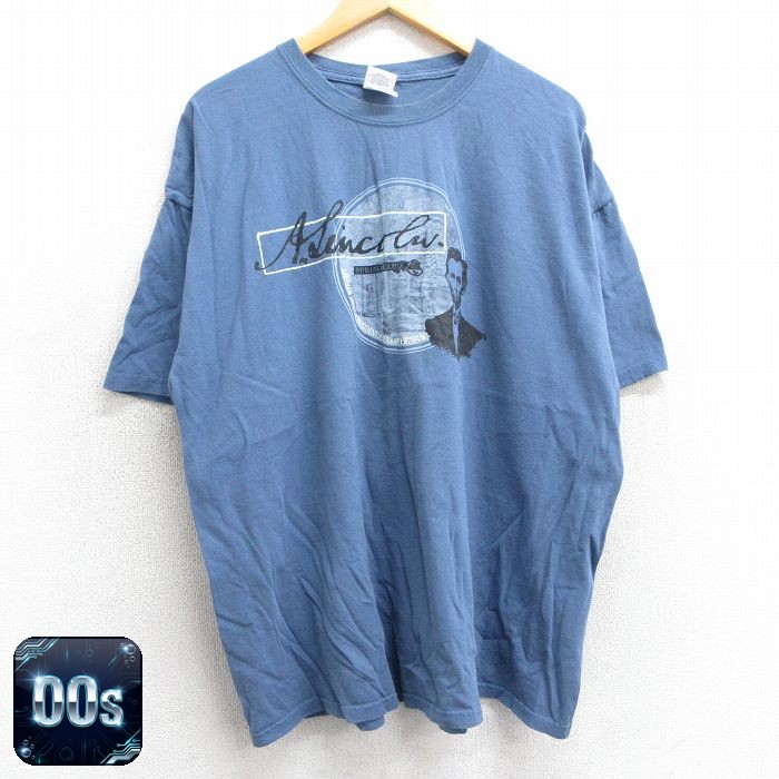 00s 半袖Tシャツ エイブラハムリンカーン ネイビー XL | 古着
