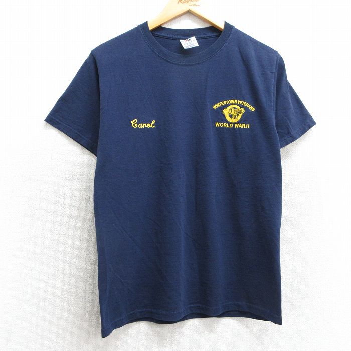 S★古着 ジャージーズ 半袖 ビンテージ Tシャツ メンズ 00年代 00s ミリタリー ホワイツタウン クルーネック 紺 ネイビー 25mar31 中古