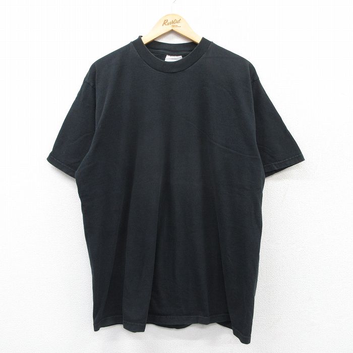 XL★古着 フルーツオブザルーム 半袖 ビンテージ Tシャツ メンズ 00年代 00ｓ 無地 大きいサイズ コットン クルーネック 黒 ブラック 25apr02 中古