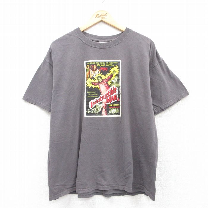 XL★古着 半袖 ビンテージ Tシャツ メンズ 00年代 00s 映画 不死身の男の復讐 大きいサイズ コットン クルーネック 濃グレー 【spe】 25apr02 中古
