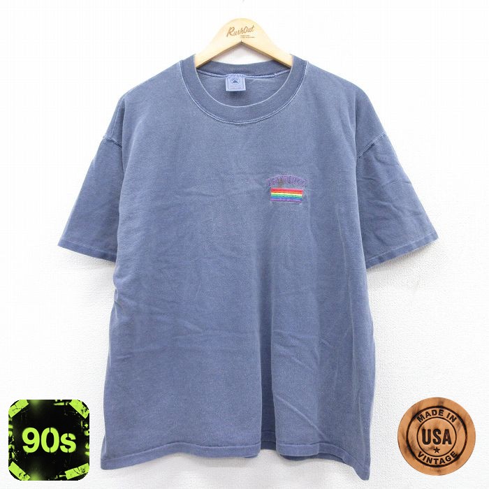 90s 半袖Tシャツ OGUNOUIT ネイビー XL | 古着
