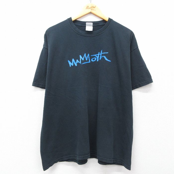 XL★古着 半袖 ビンテージ Tシャツ メンズ 00年代 00s MAMMOTH 大きいサイズ コットン クルーネック 黒 ブラック 25apr02 中古