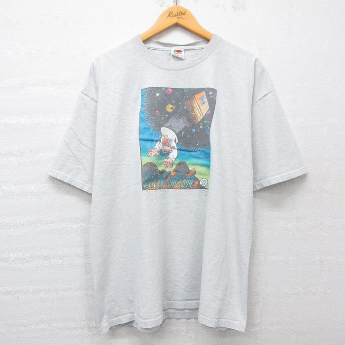 XL★古着 フルーツオブザルーム 半袖 ビンテージ Tシャツ メンズ 00年代 00s Synthetic 大きいサイズ クルーネック 薄グレー 霜降り 25apr02 中古
