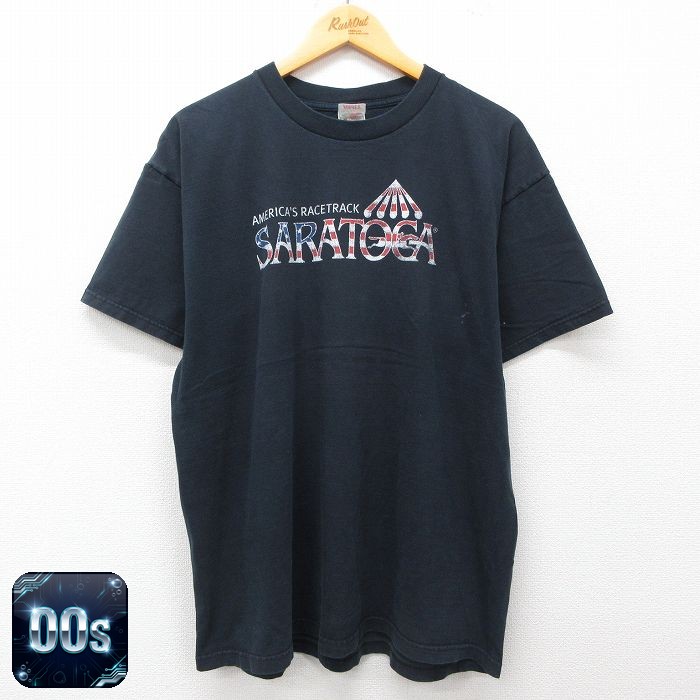 フルーツオブザルーム 00s 半袖Tシャツ SARATOGA ブラック XL | 古着